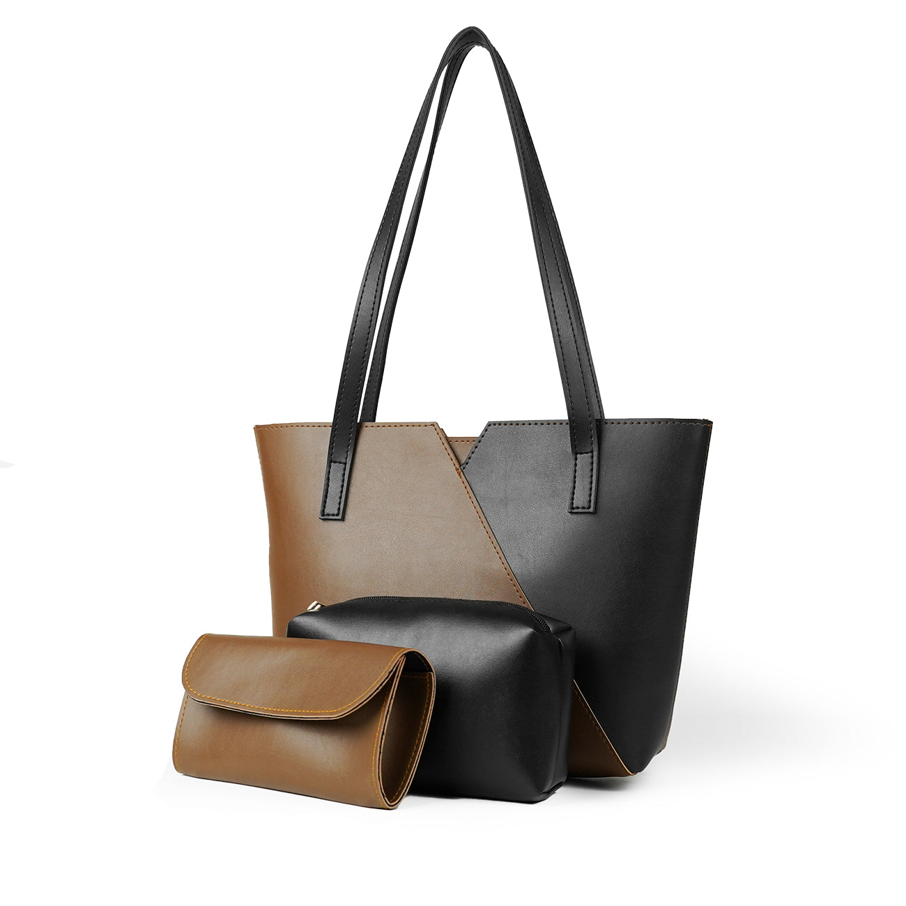 Criss Cross Bag set of 3 brown